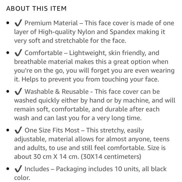 (3)Premium Nylon & Spandex Breathable Face Shield - Picture 6 of 6